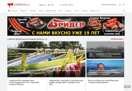 Screenshot сайта eaomedia.ru на компьютере