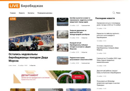 Screenshot сайта livebir.ru на компьютере