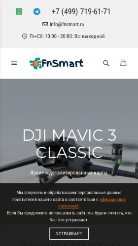 Screenshot cайта fnsmart.ru на мобильном устройстве