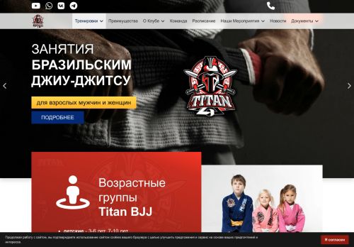 Screenshot сайта titanbjj.ru на компьютере